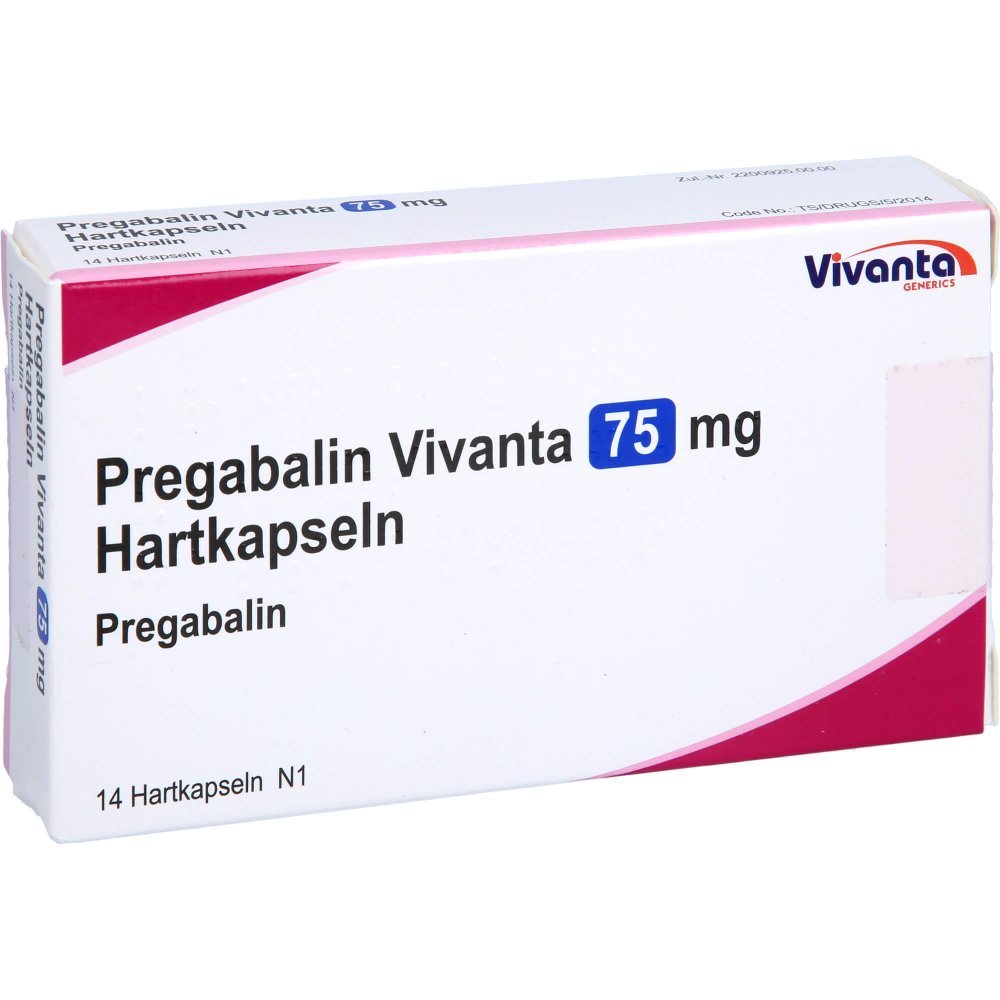 Das Produktfoto zeigt Pregabalin Vivanta 75 Mg Hartkapseln (14 stk) PZN 16663524