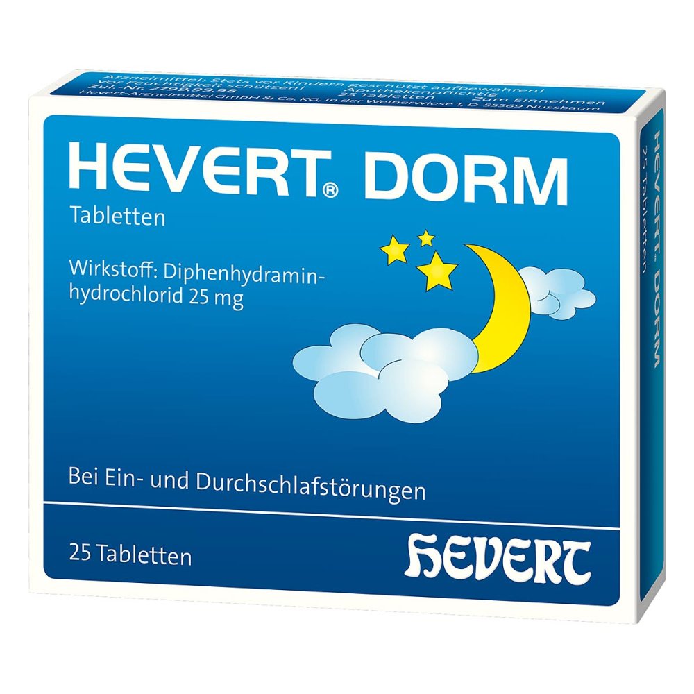 Das Produktfoto zeigt Hevert Dorm Tabletten (25 stk) PZN 16684644