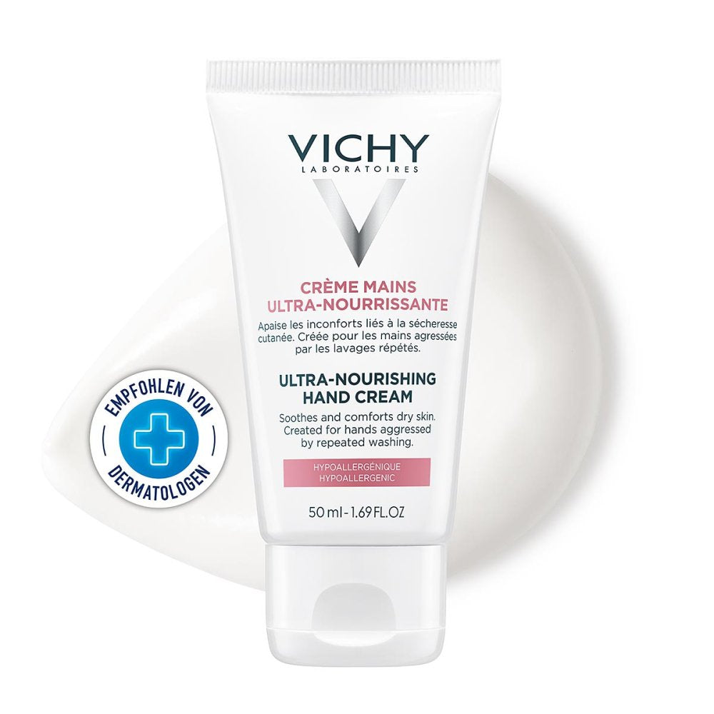 Das Produktfoto zeigt Vichy Intensiv Pflegende Handcreme (50 ml) PZN 16684756