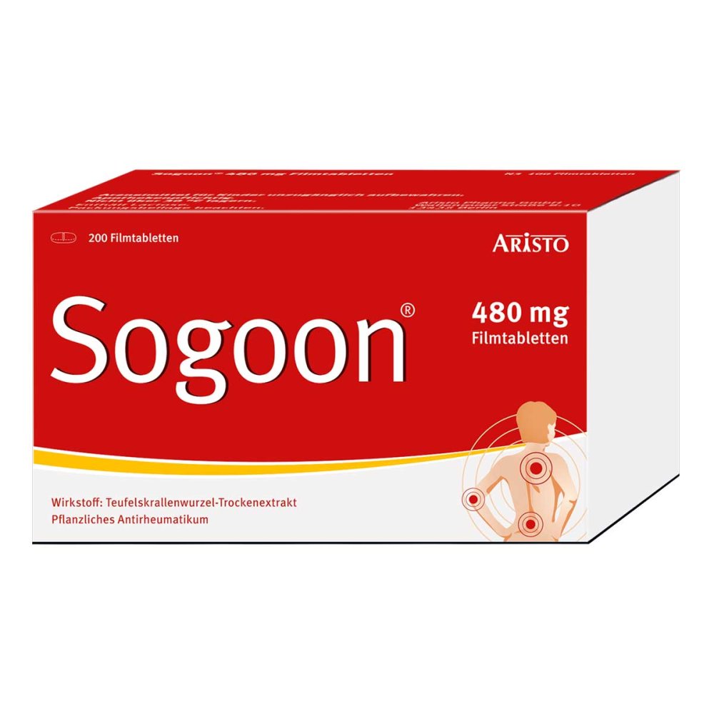 Das Produktfoto zeigt Sogoon 480 Mg Filmtabletten (200 stk) PZN 16686301