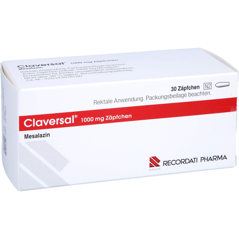 Das Produktfoto zeigt Claversal 1000 Mg Zäpfchen (30 stk) PZN 16703991