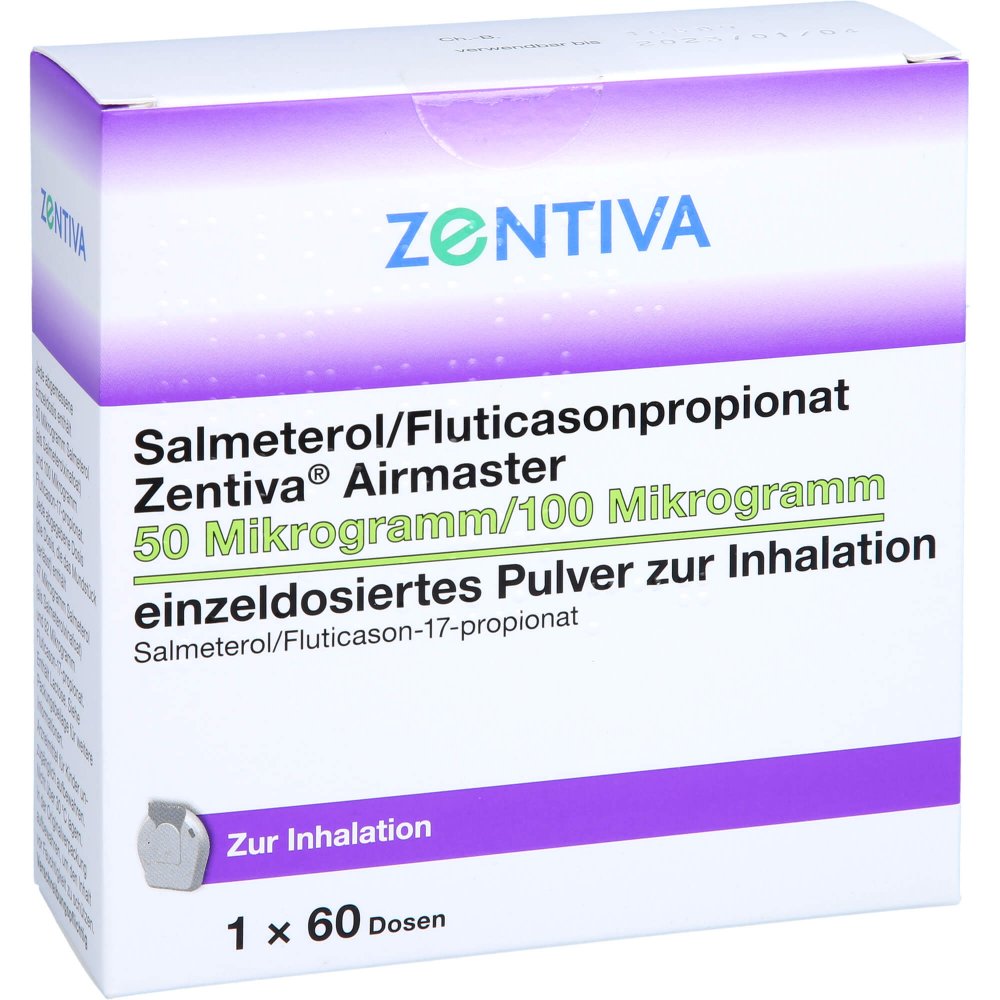 Das Produktfoto zeigt Salmeterol/Fluticasonpropionat Zen.Air.50/100 Μg (60 stk) PZN 16736938