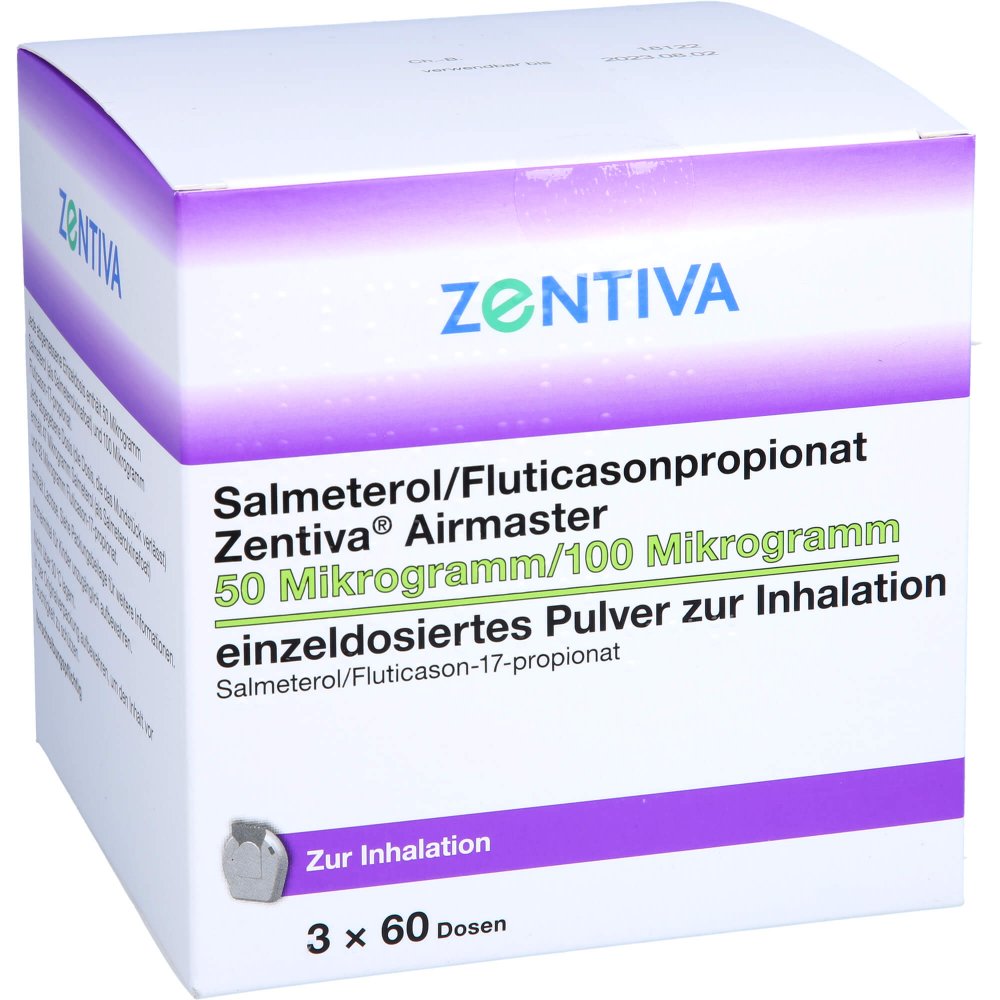 Das Produktfoto zeigt Salmeterol/Fluticasonpropionat Zen.Air.50/100 Μg (180 stk) PZN 16737091