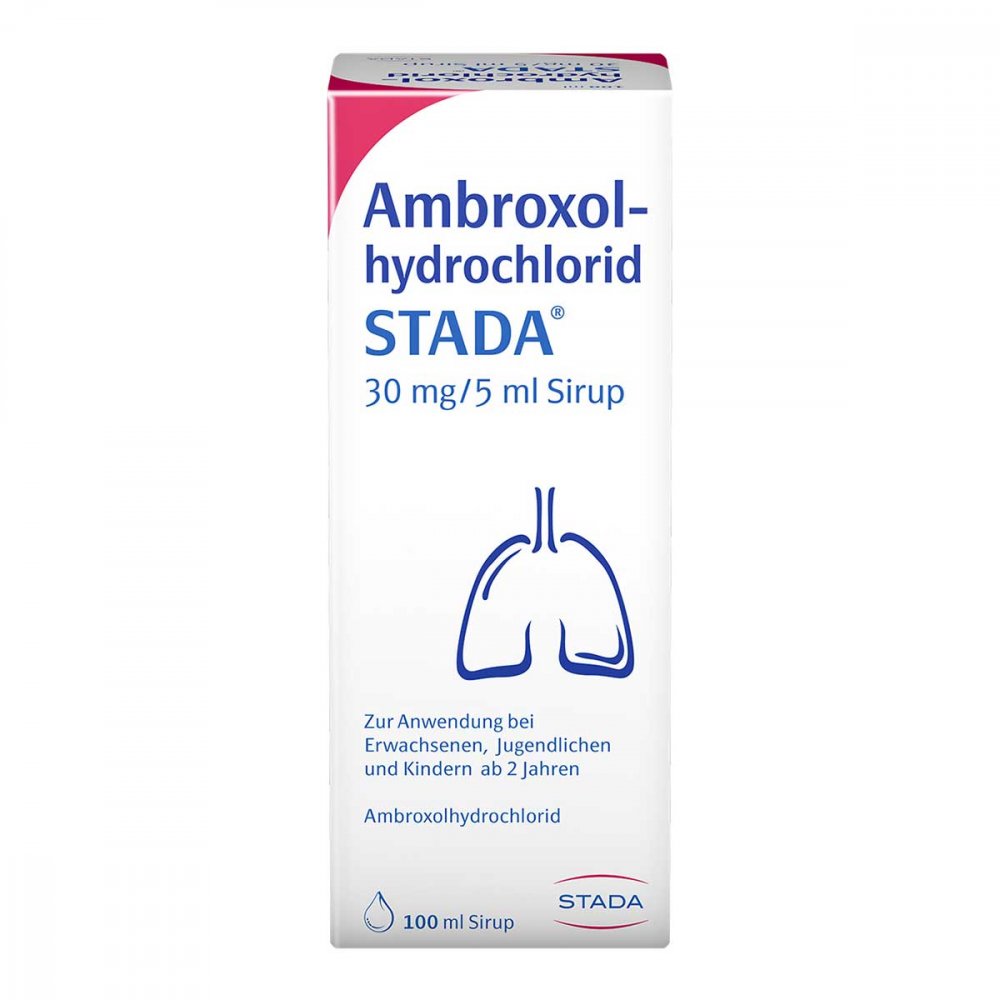 Das Produktfoto zeigt Ambroxolhydrochlorid Stada 30 Mg/5 Ml Sirup (100 ml) PZN 16737151