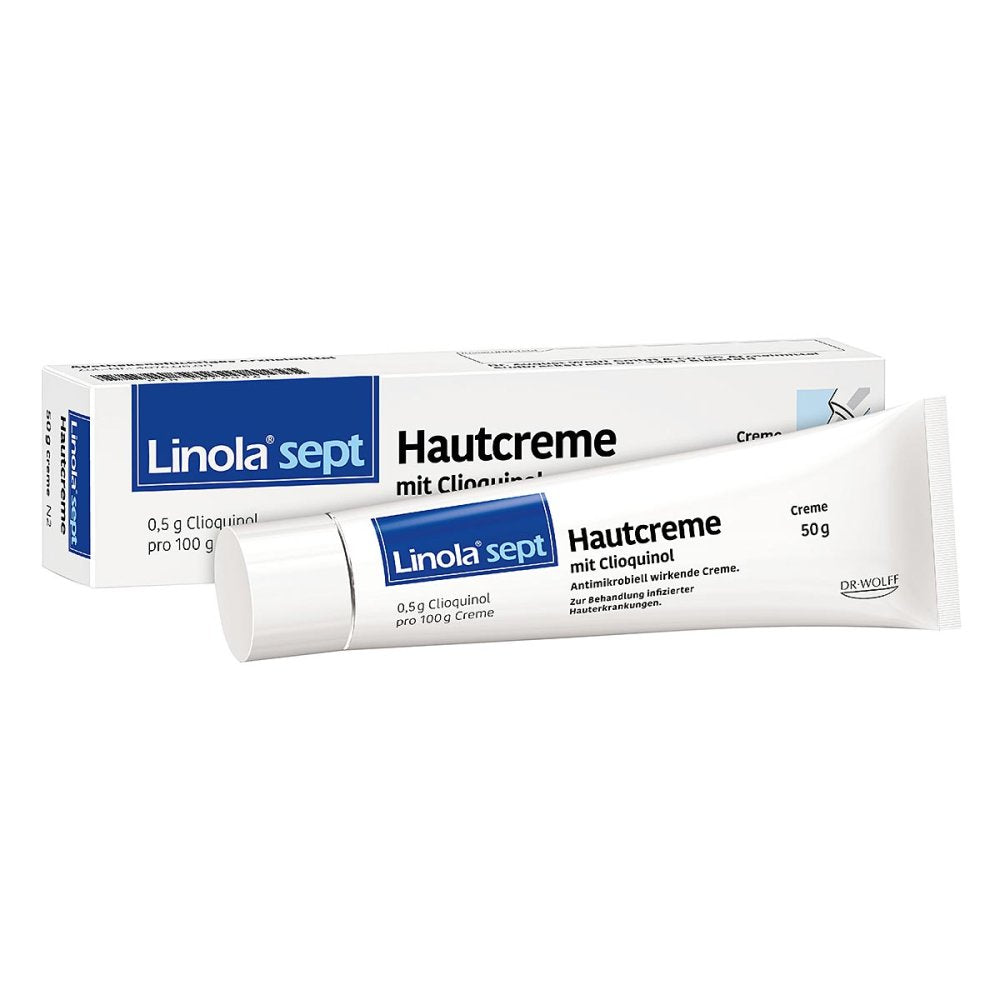 Das Produktfoto zeigt Linola Sept Hautcreme Mit Clioquinol (50 g) PZN 16740561