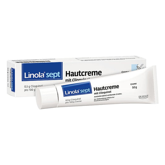 Das Produktfoto zeigt Linola Sept Hautcreme Mit Clioquinol (50 g) PZN 16740561