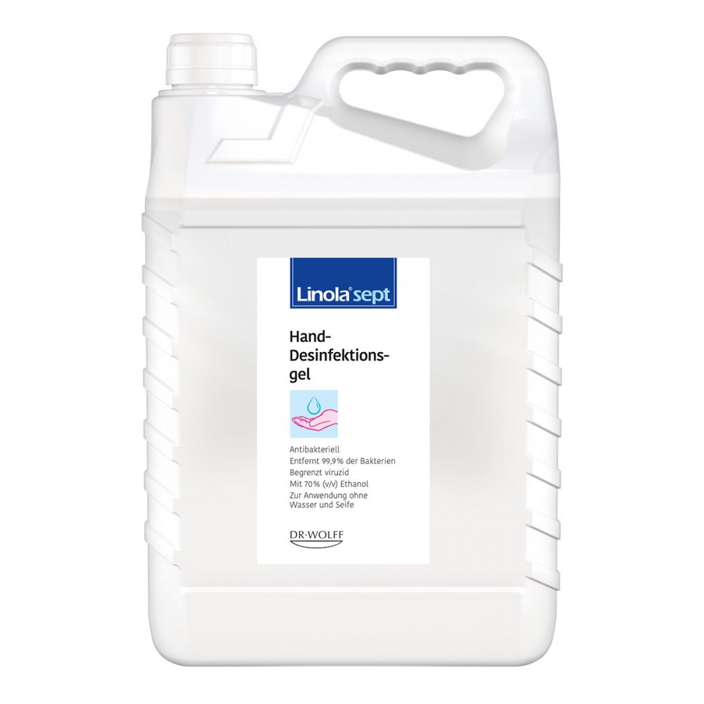 Das Produktfoto zeigt Linola Sept Hand-Desinfektionsgel (4500 ml) PZN 16744180