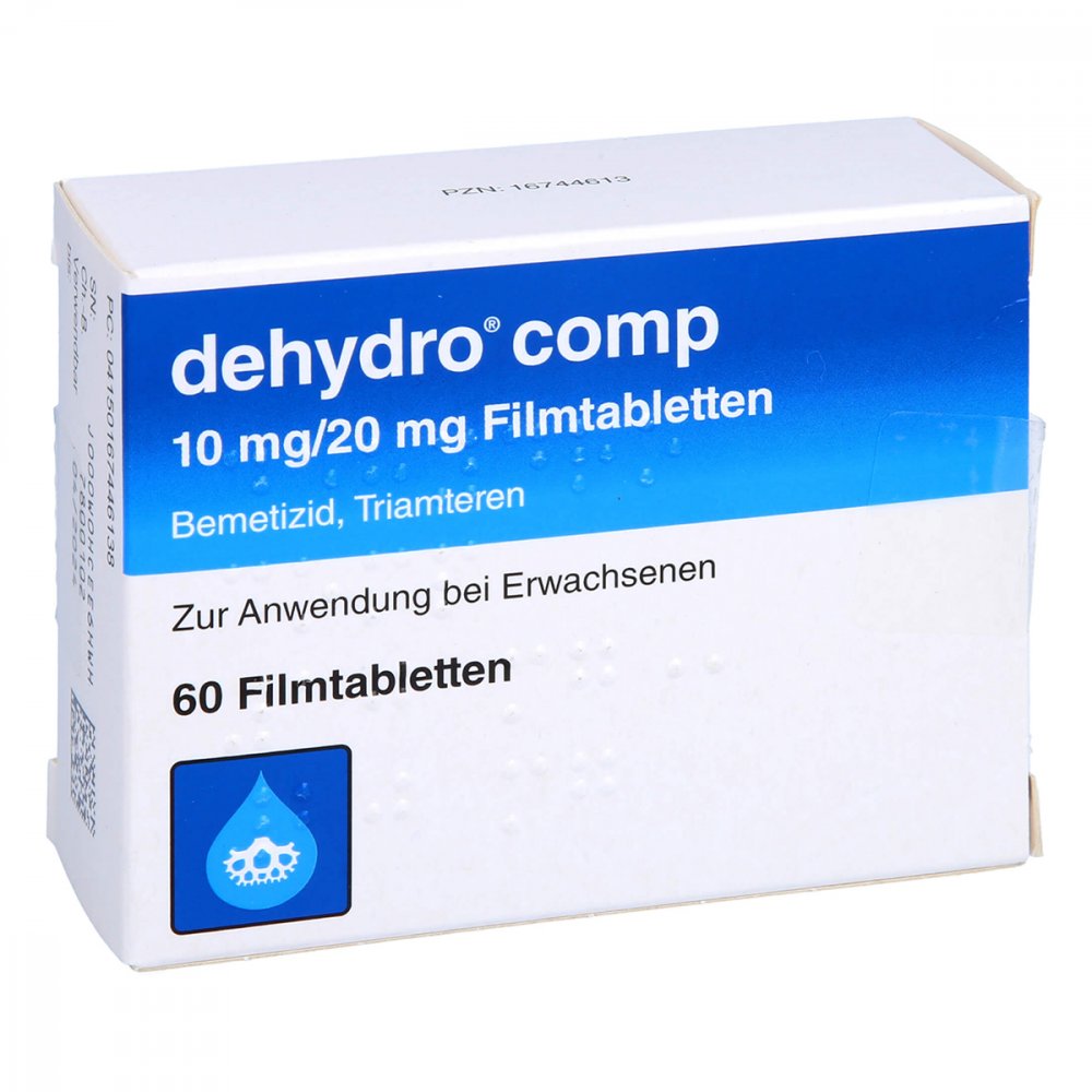 Das Produktfoto zeigt Dehydro Comp 10 Mg/20 Mg Filmtabletten (60 stk) PZN 16744613