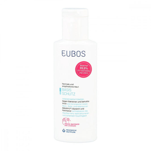 Das Produktfoto zeigt Eubos Basis Schutz Handdesinfektionsgel (100 ml) PZN 16755249