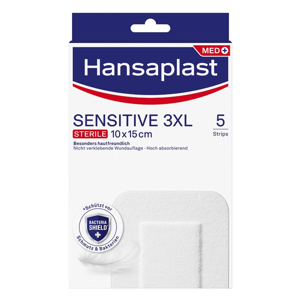 Hansaplast Sensitive Wundverband Steril 10x15 Cm (5 stk)