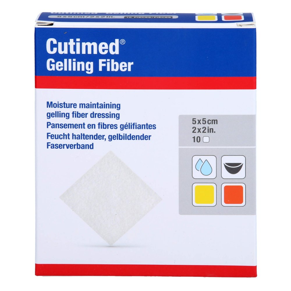 Cutimed Gelling Fiber Kom.5x5 Cm Hydrofaserverband (10 stk)