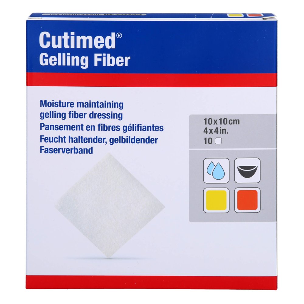 Cutimed Gelling Fiber Kom.10x10 Cm Hydrofaserverb. (10 stk)