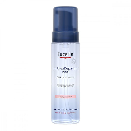 Das Produktfoto zeigt Eucerin Urearepair Plus Duschschaum (200 ml) PZN 16763214