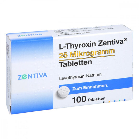 L-Thyroxin Zentiva 25 Mikrogramm Tabletten (100 stk)