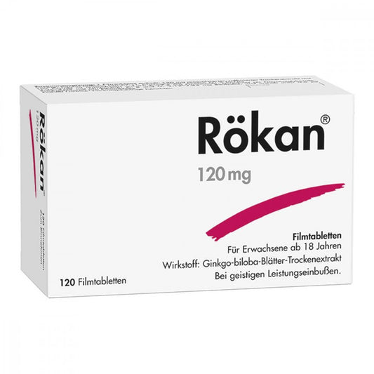 Das Produktfoto zeigt Rökan 120 Mg Filmtabletten (120 stk) PZN 16790027