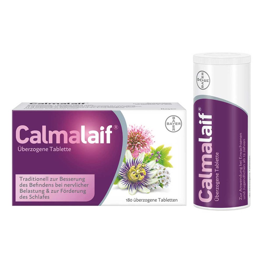 Das Produktfoto zeigt Calmalaif Überzogene Tabletten (180 stk) PZN 16808081