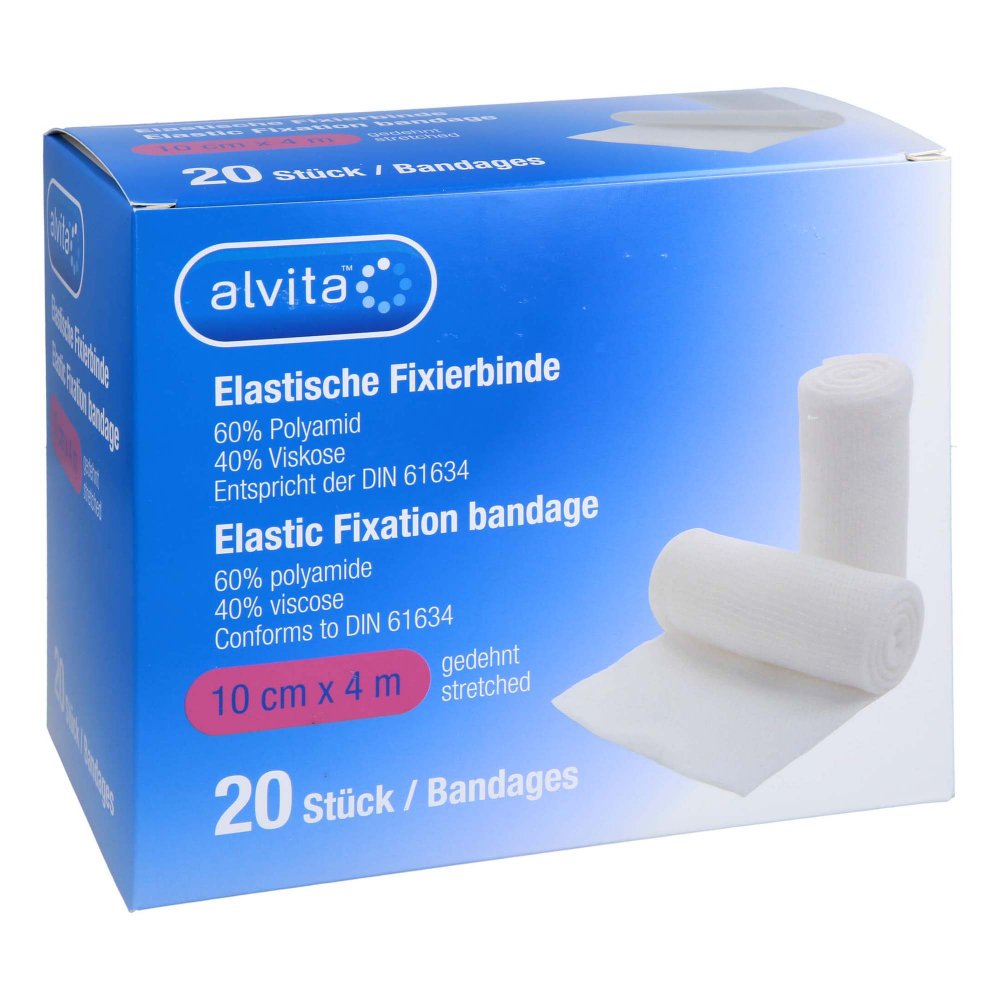 Das Produktfoto zeigt Alvita Elastische Fixierbinde 10 Cmx4 M (20 stk) PZN 16811568