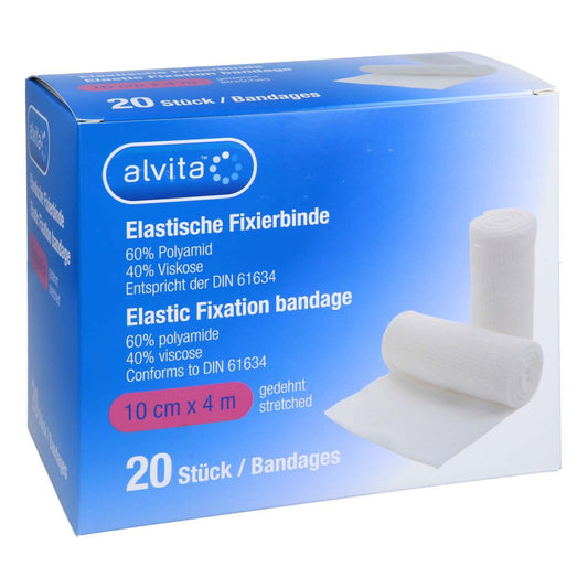 Das Produktfoto zeigt Alvita Elastische Fixierbinde 10 Cmx4 M (20 stk) PZN 16811568