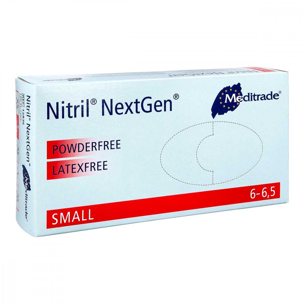 Das Produktfoto zeigt Nitril Unt.Handschuhe Unsteril Puderfrei Gr.S (100 stk) PZN 16815709