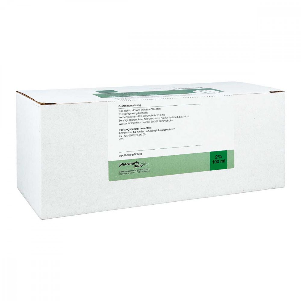 Procain Pharmarissano Injektionsflasche 2% 100 Ml (10X100 ml)