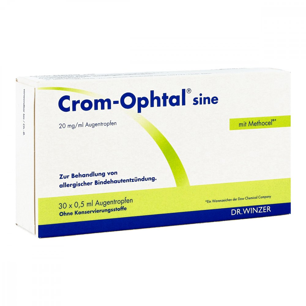 Das Produktfoto zeigt Crom-Ophtal Sine Augentropfen Edb (30X0.5 ml) PZN 16819274