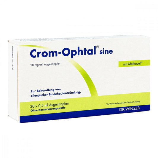 Das Produktfoto zeigt Crom-Ophtal Sine Augentropfen Edb (30X0.5 ml) PZN 16819274