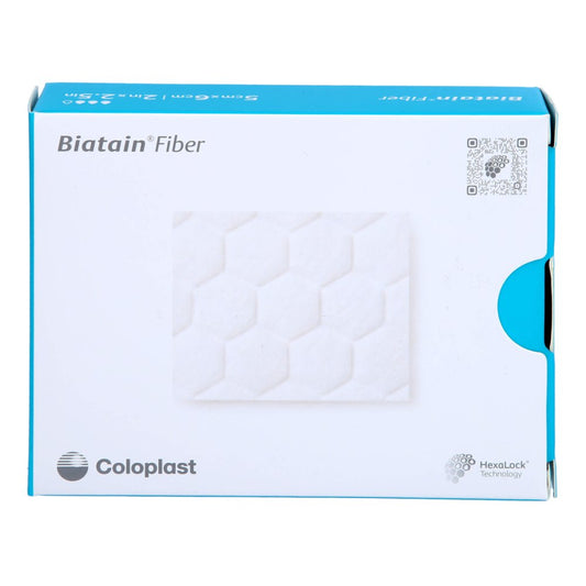 Das Produktfoto zeigt Biatain Fiber 5x6 Cm Faserverband (10 stk) PZN 16822833