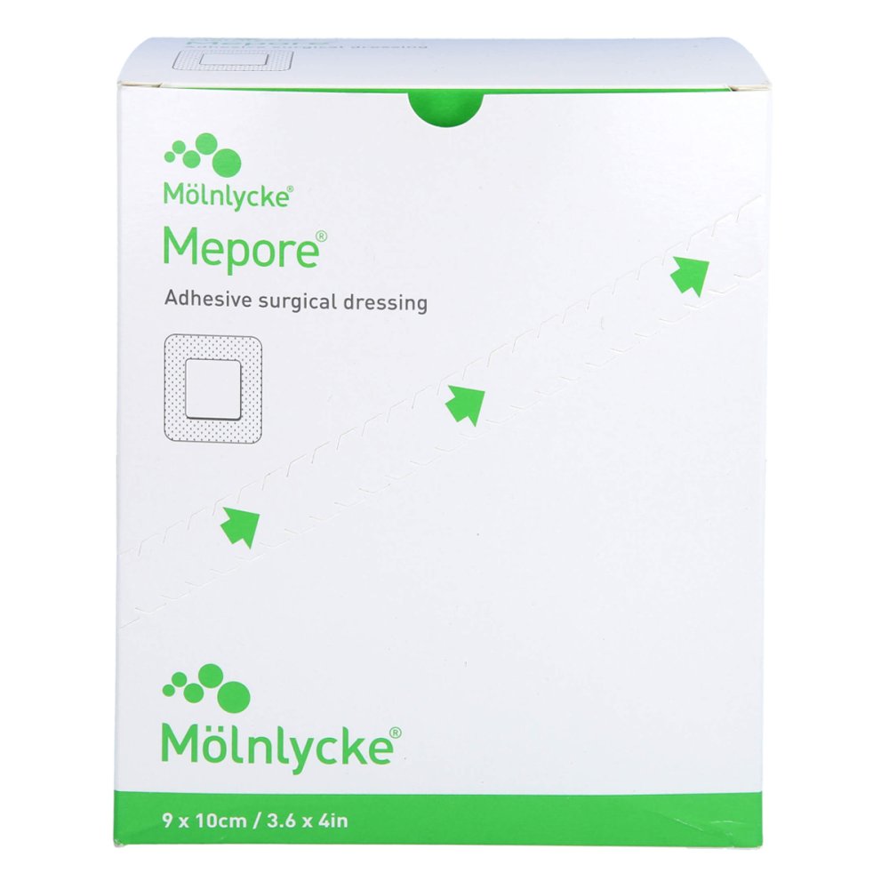 Das Produktfoto zeigt Mepore Wundverband Steril 9x10 Cm (50 stk) PZN 16833239