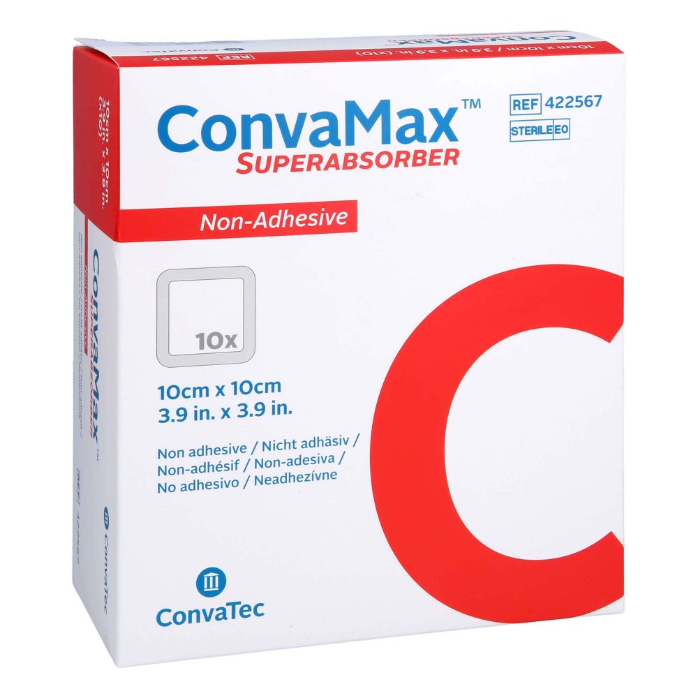 Das Produktfoto zeigt Convamax Superabsorber Nicht Adhäsiv 10x10 Cm (10 stk) PZN 16833251