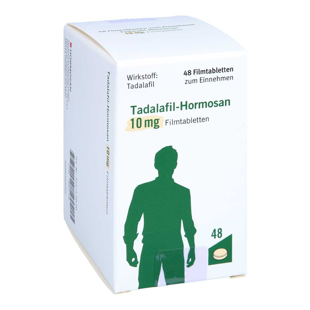 Das Produktfoto zeigt Tadalafil-Hormosan 10 Mg Filmtabletten (48 stk) PZN 16834109