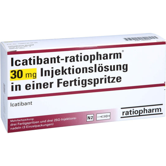 Das Produktfoto zeigt Icatibant-Ratiopharm 30 Mg Inj.-Lsg.I.E.F.-Sp. (3 stk) PZN 16850640
