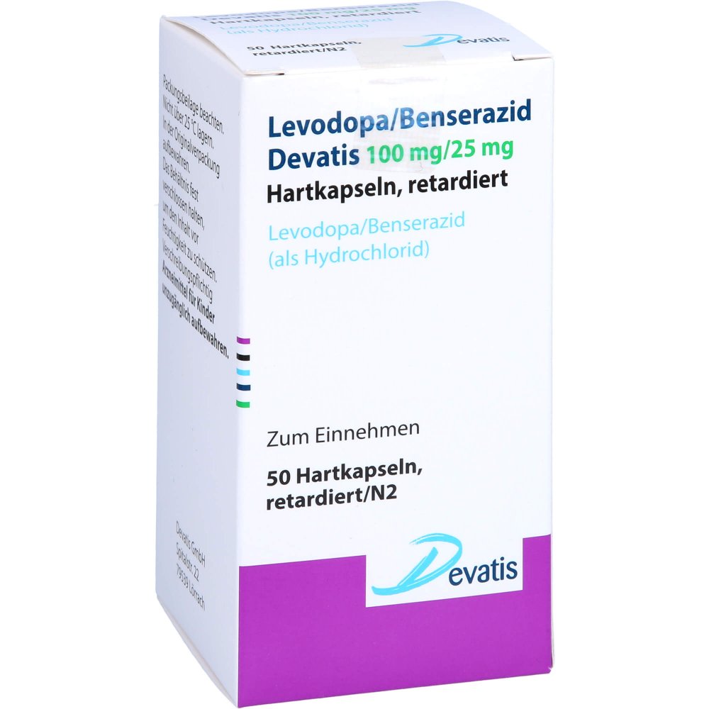 Levodopa/Benserazid Devatis 100mg/25mg Retardkaps. (50 stk)