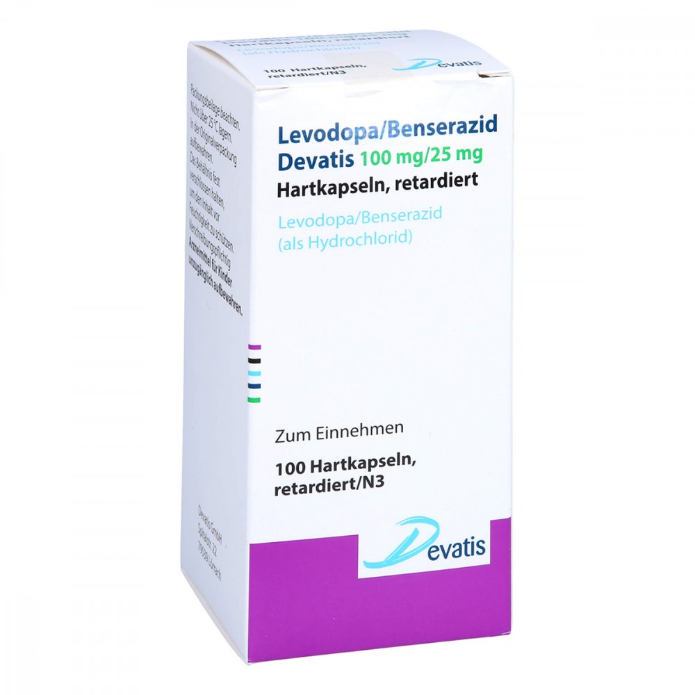 Levodopa/Benserazid Devatis 100mg/25mg Retardkaps. (100 stk)