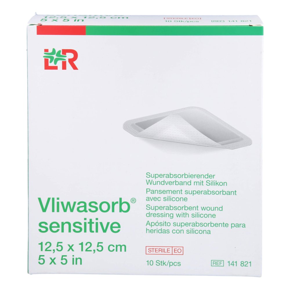 Vliwasorb Sensitive 12,5x12,5 Cm Superabsorb.Wundv (10 stk)