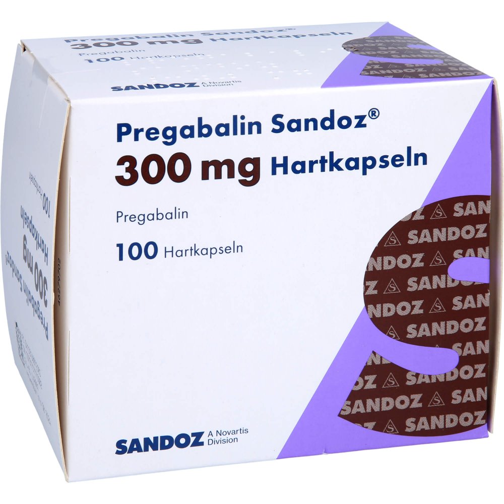 Das Produktfoto zeigt Pregabalin Sandoz 300 Mg Hartkapseln (100 stk) PZN 16887258