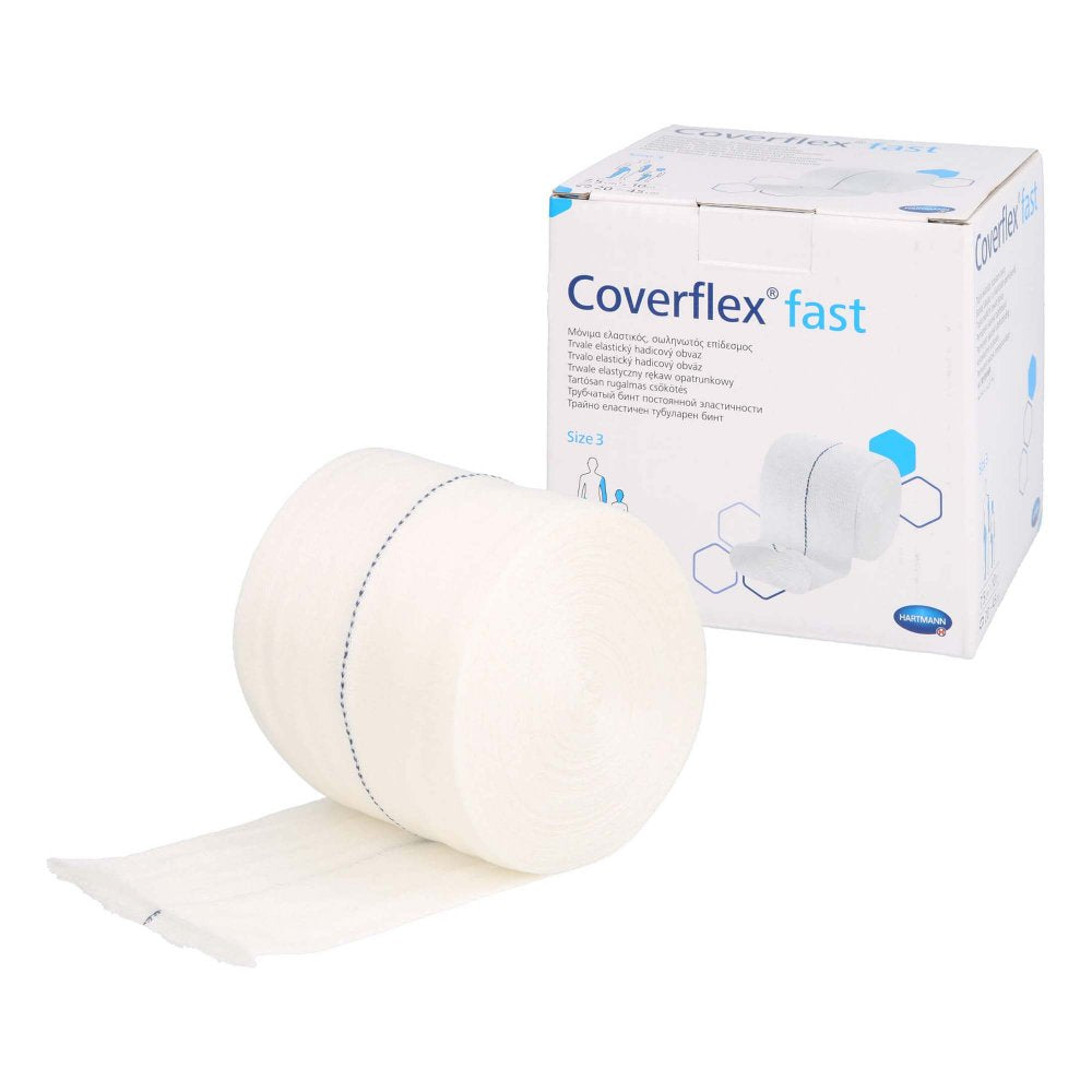 Das Produktfoto zeigt Coverflex Fast Schlauchverb.Gr.3 7,5 Cmx10 M Weiß (1 stk) PZN 16889530