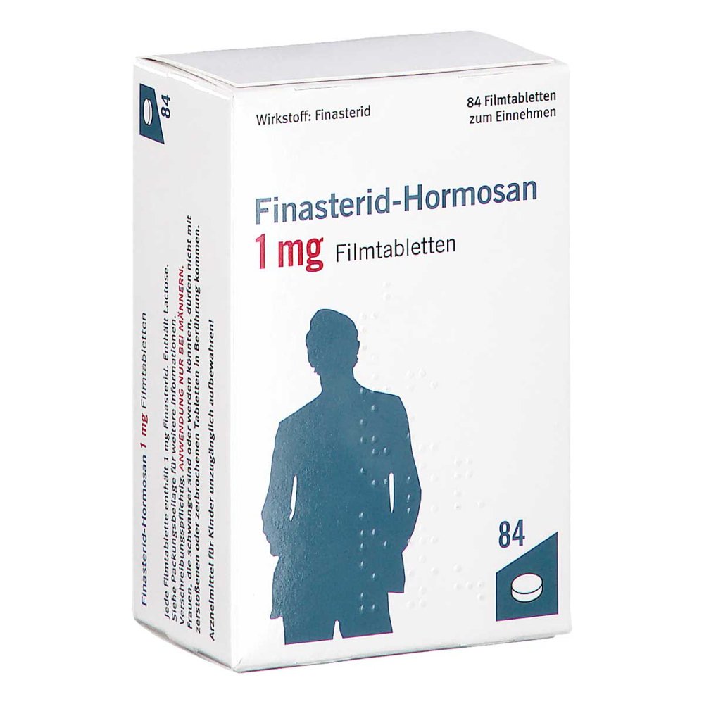Das Produktfoto zeigt Finasterid-Hormosan 1 Mg Filmtabletten (84 stk) PZN 16905447
