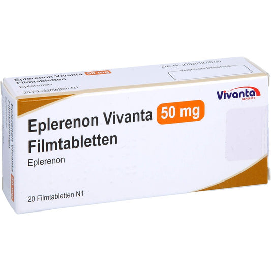 Das Produktfoto zeigt Eplerenon Vivanta 50 Mg Filmtabletten (20 stk) PZN 16931812