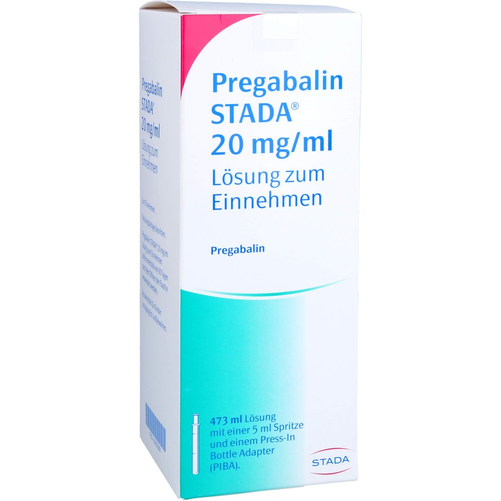 Das Produktfoto zeigt Pregabalin Stada 20 Mg/Ml Lösung Zum Einnehmen (473 ml) PZN 16952688
