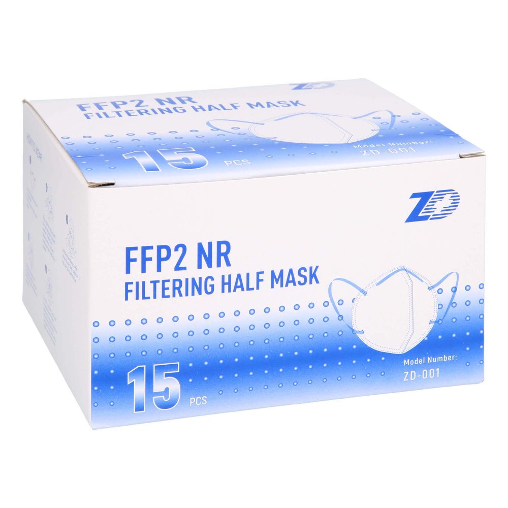 Das Produktfoto zeigt Ffp2 Partikelfiltrierende Halbmaske M.Ohrschlaufen (15 stk) PZN 17166288