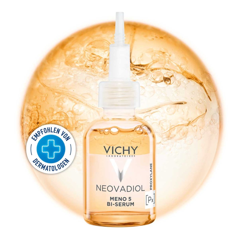 Das Produktfoto zeigt Vichy Neovadiol Meno 5 Bi-Serum (30 ml) PZN 17185802