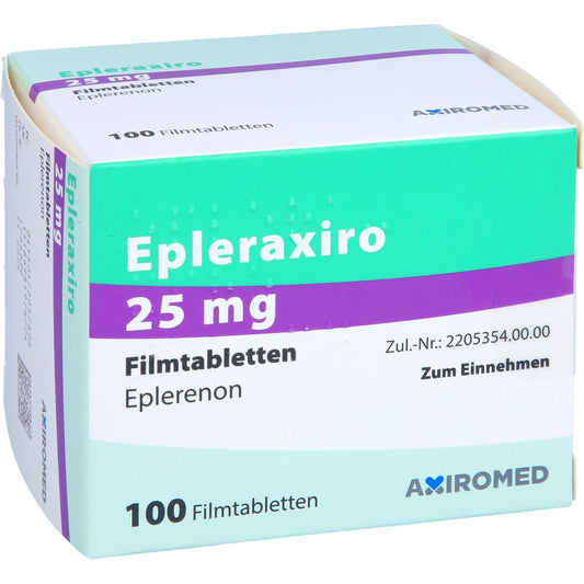 Das Produktfoto zeigt Epleraxiro 25 Mg Filmtabletten (100 stk) PZN 17201760