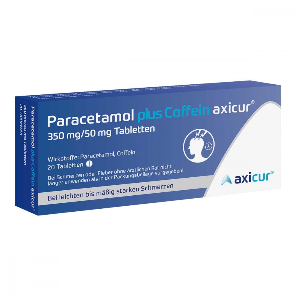 Paracetamol Plus Coffein Axicur 350 Mg/50 Mg Tabl. (20 stk)