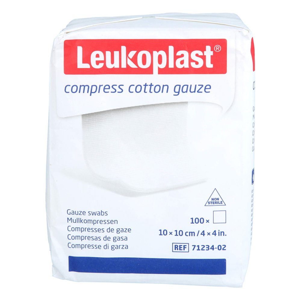 Leukoplast Compress Cotton Gauze 10x10cm Unst.8f (100 stk)