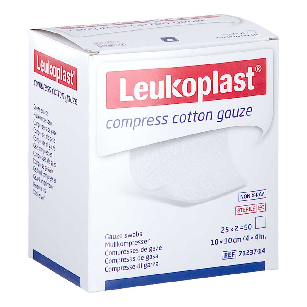 Leukoplast Compress Cotton Gauze 10x10cm Ste.12f (25X2 stk)