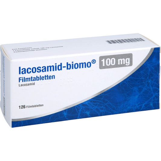 Das Produktfoto zeigt Lacosamid-Biomo 100 Mg Filmtabletten (126 stk) PZN 17212522