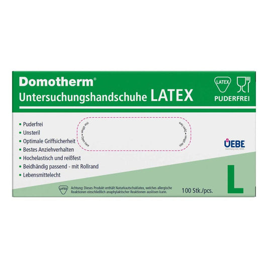 Domotherm Unt.Handschuhe Latex Unsteril Pf L Weiß (100 stk)