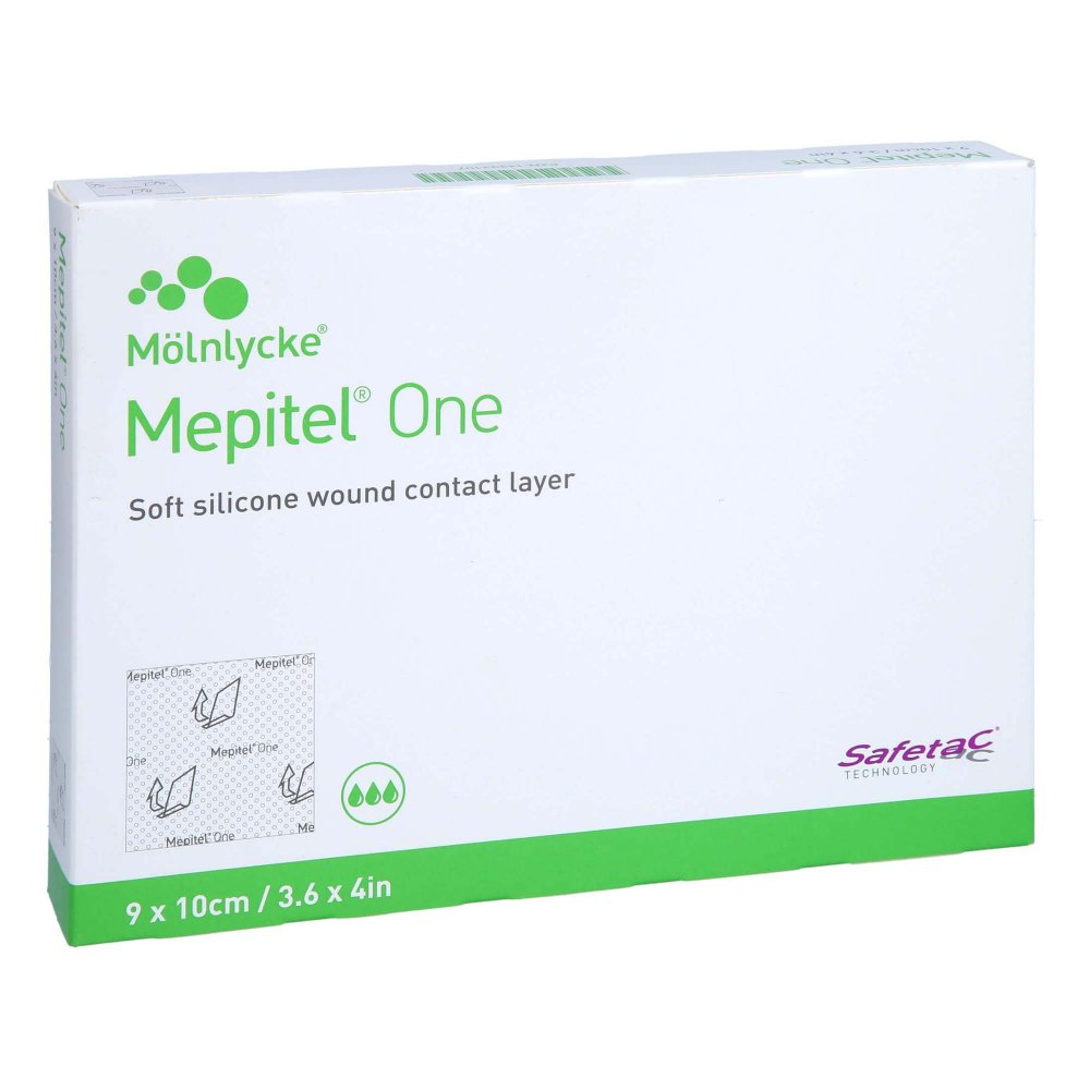 Das Produktfoto zeigt Mepitel One 9x10 Cm Silikon Netzverband (5 stk) PZN 17252929