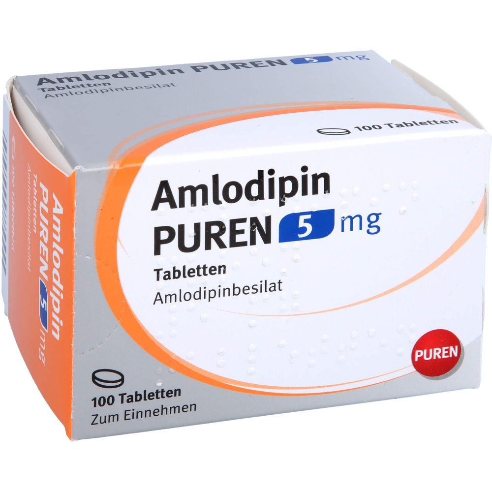 Das Produktfoto zeigt Amlodipin Puren 5 Mg Tabletten (100 stk) PZN 17257499