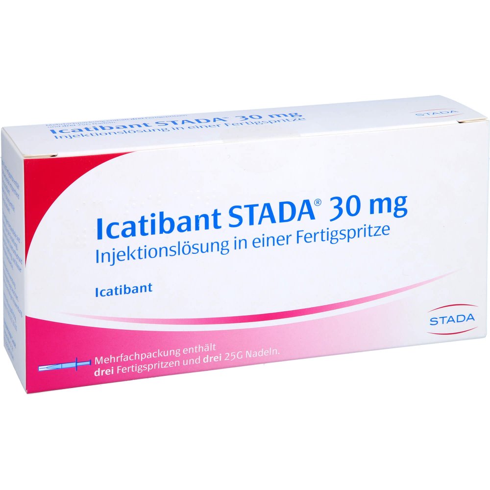 Das Produktfoto zeigt Icatibant Stada 30 Mg Inj.-Lösung Fertigspr. (3 stk) PZN 17260679